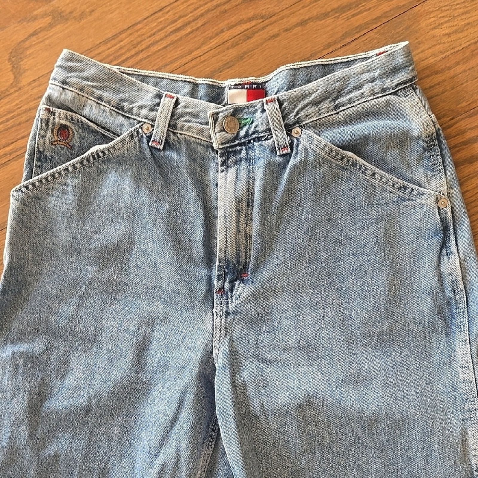 Tommy Hilfiger Vtg 1990s Tommy Hilfiger Wide Leg Womens Jeans Size 22" - 2 Thumbnail