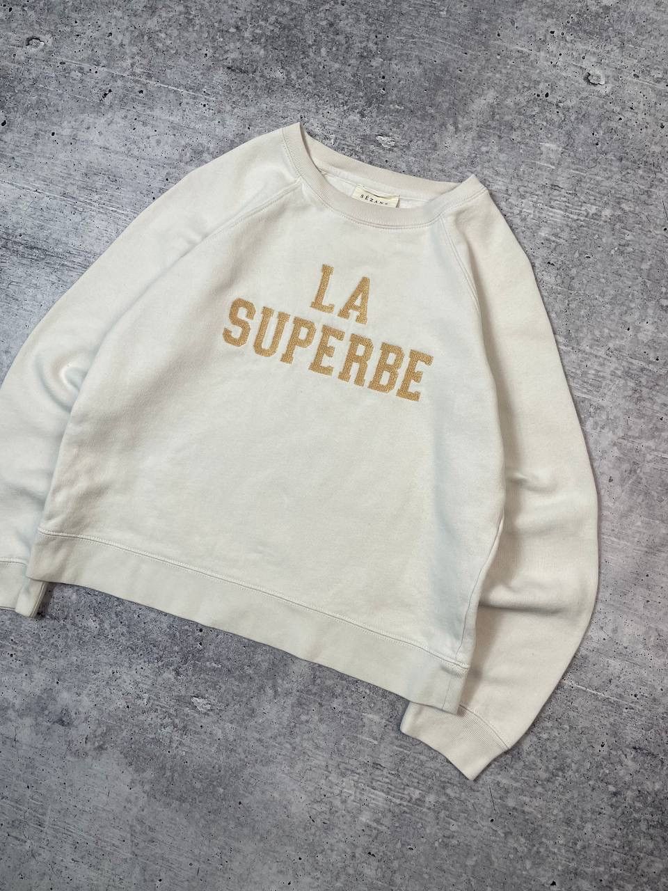 Sezane Sezane La Superbe Logo Women Sweatshirt Y2K Size XS / US 0-2 / IT 36-38 - 3 Thumbnail