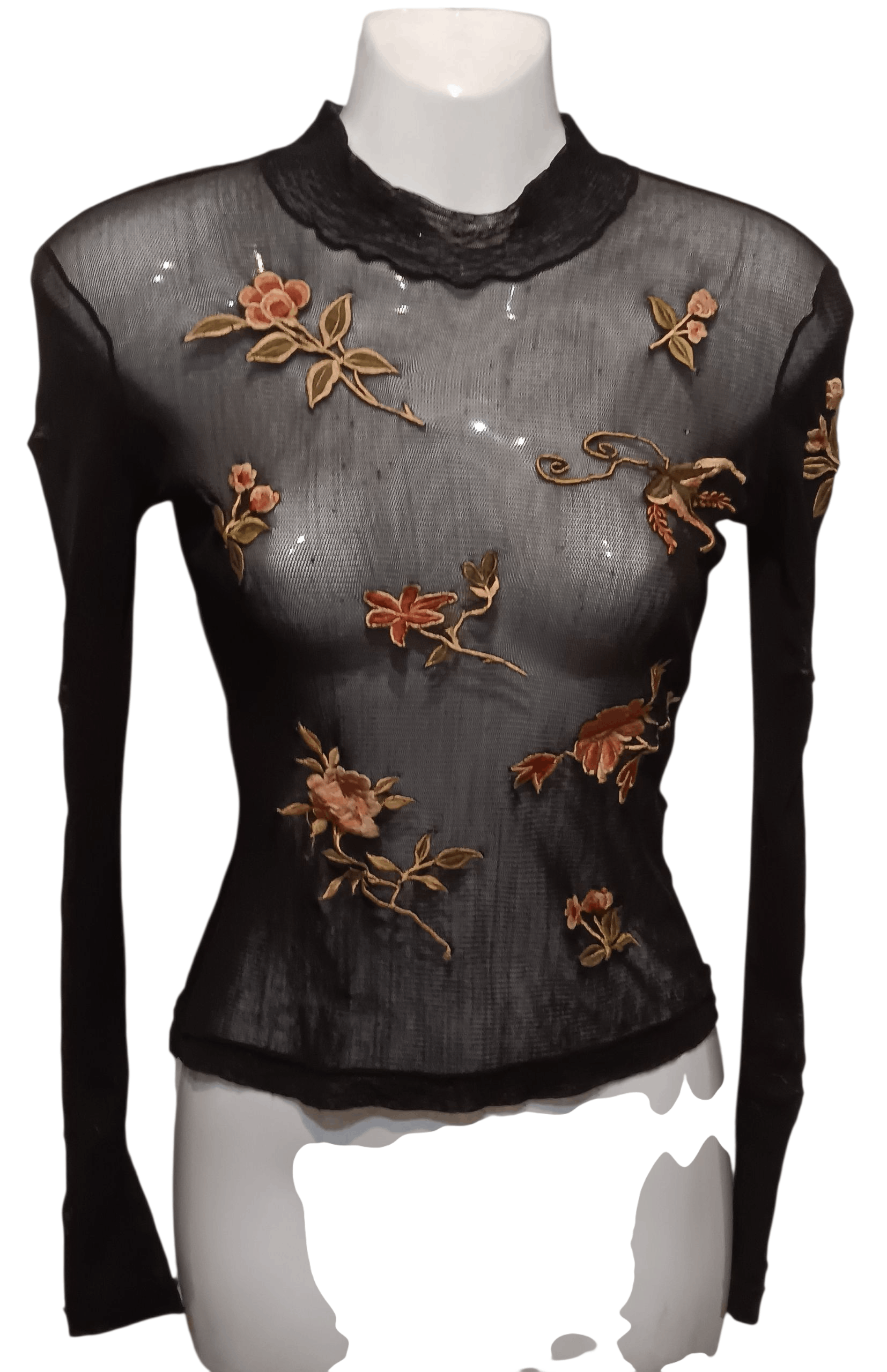 Vivienne Tam VIVIENNE TAM FLORAL EMBROIDERED MESH SHIRT Size M / US 6-8 / IT 42-44 - 1 Thumbnail