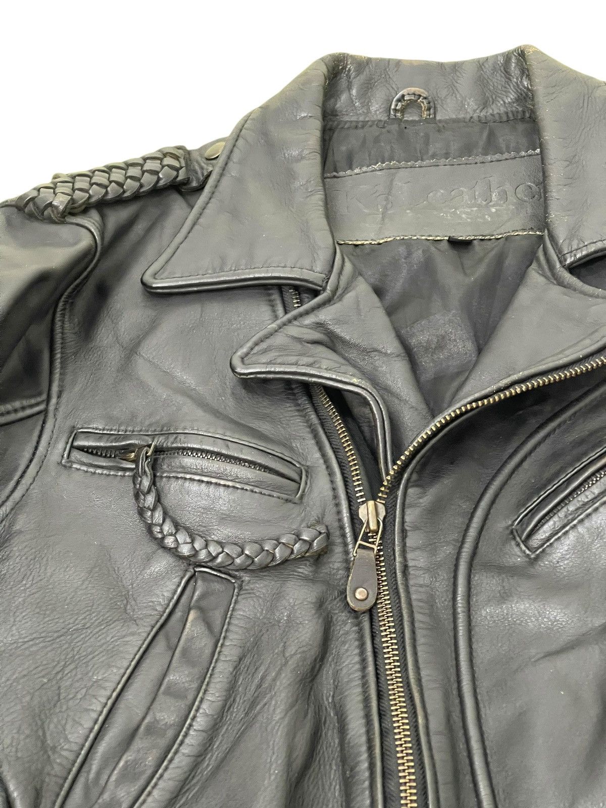 Kadoya Vtg Kadoya Akira Leather Jacket Cowhide Double Collar 2🟦 Size US L / EU 52-54 / 3 - 10 Thumbnail