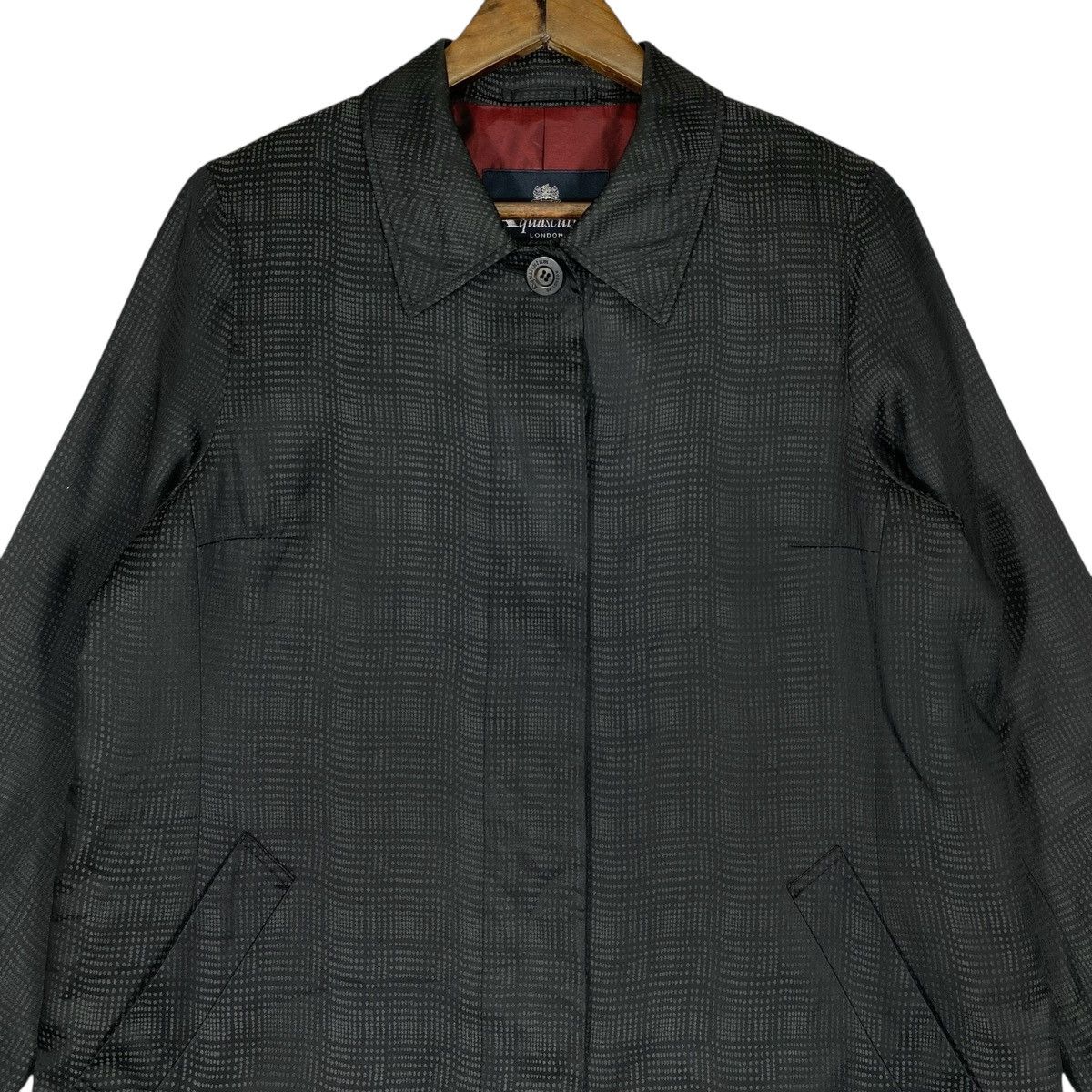 Aquascutum Aquascutum London Vintage Silk Blend Coat Black Textured Size L / US 10 / IT 46 - 8 Thumbnail
