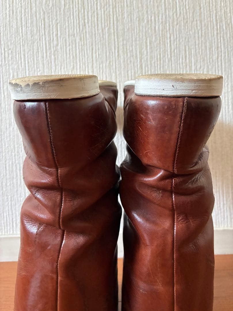 Number (N)ine Archive SS02 "Modern Age" Distressed Leather Pecos Boots Size US 8 / EU 41 - 9 Thumbnail