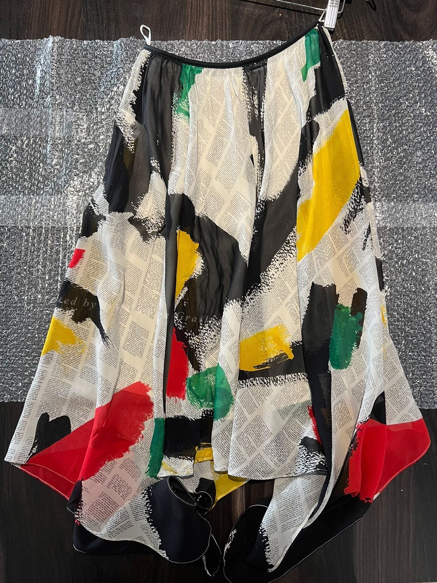 Phoebe Philo Old Celine Silk Graffiti Pleated Skirt Size 36" / US 14 / IT 50 - 1 Thumbnail