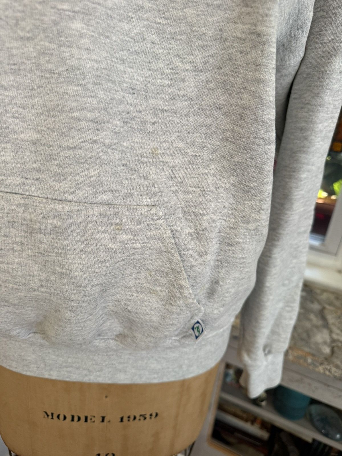 Vintage 1980s Gym Grey 100% Cotton Made USA Hoodie Size US L / EU 52-54 / 3 - 3 Thumbnail