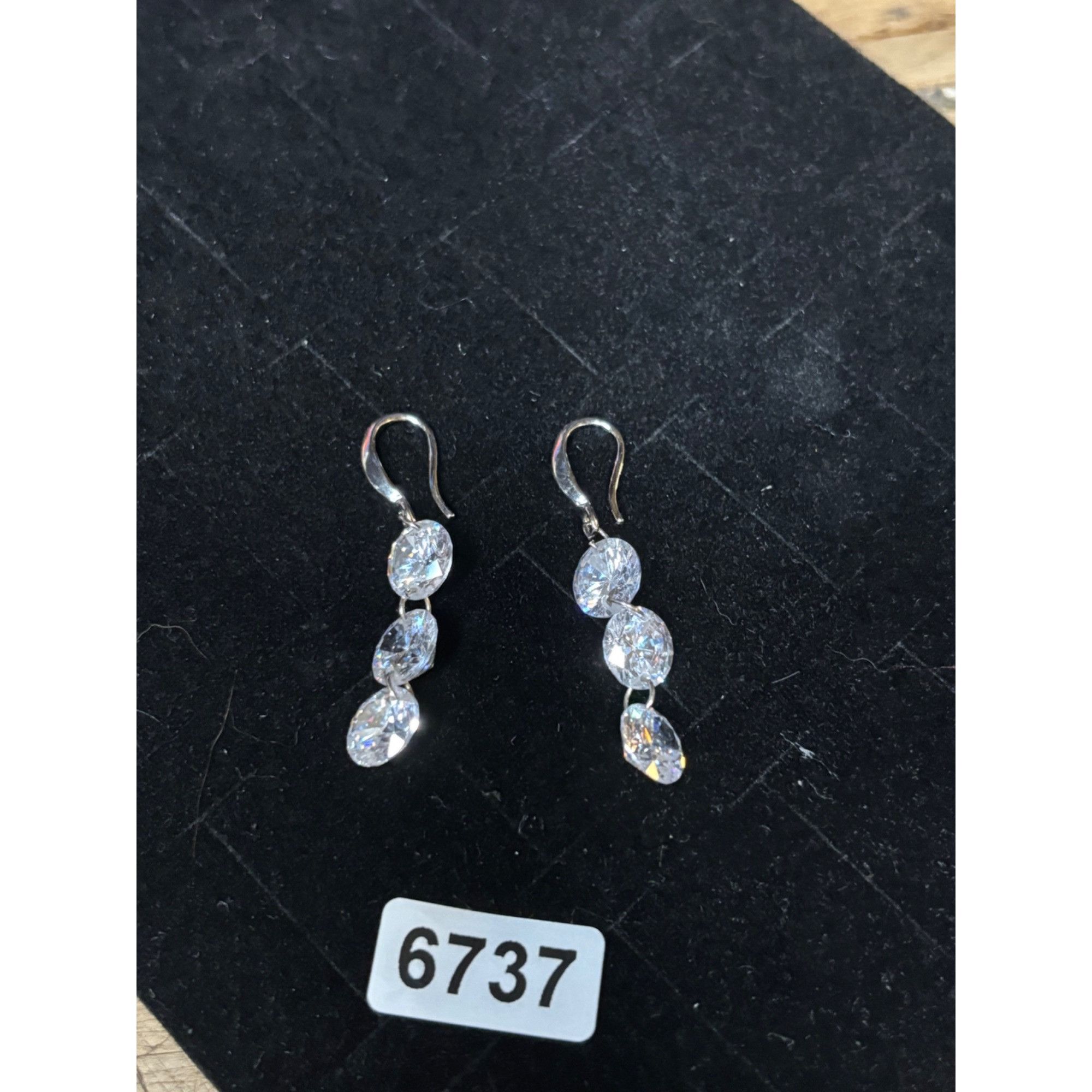 Other Sterling Silver Cubic Zirconia Drop Earrings Size ONE SIZE - 7 Thumbnail