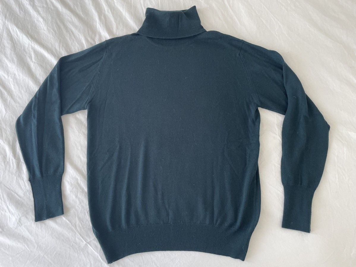 Thom Sweeney Classic Dark Green Merino Wool Roll Neck Turtleneck Sweater Size US M / EU 48-50 / 2 - 1 Thumbnail