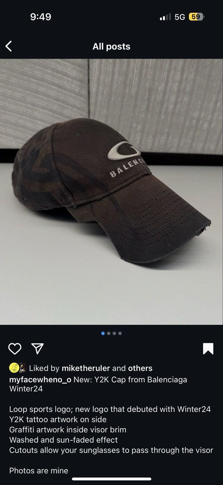 Balenciaga FW/24 Y2K Hat (Graffiti/Tattoo) Size ONE SIZE - 10 Thumbnail