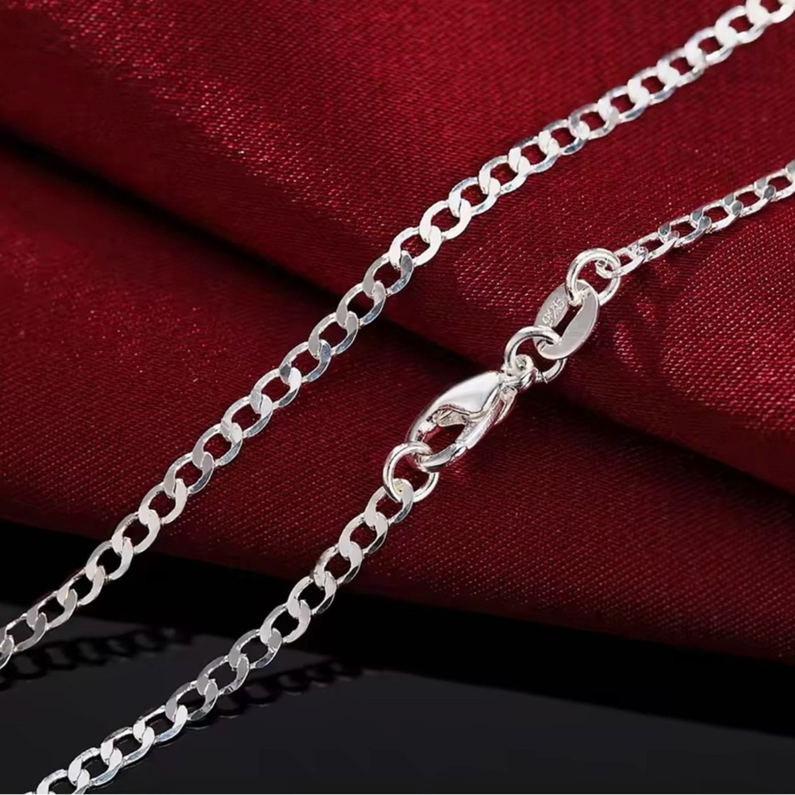 Other 925 Sterling Silver 2mm Chain Necklace 19.5” and 23.5” Size ONE SIZE - 3 Thumbnail