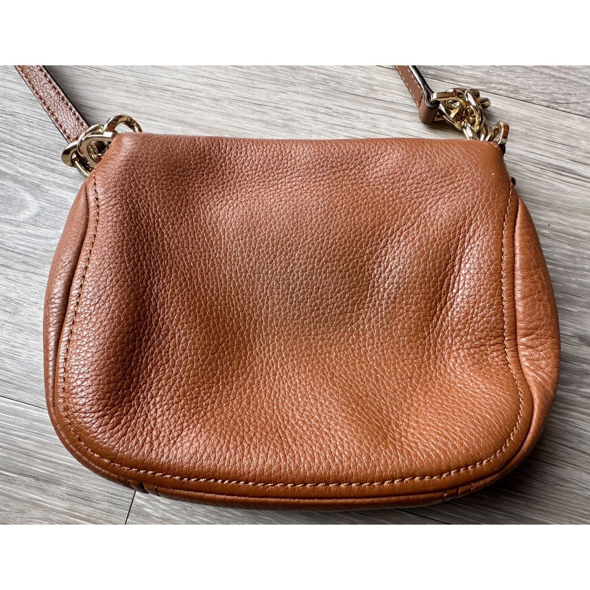 Michael Kors Michael Kors Chestnut Leather Crossbody Bag w Top Flap Pocke Size ONE SIZE - 5 Thumbnail