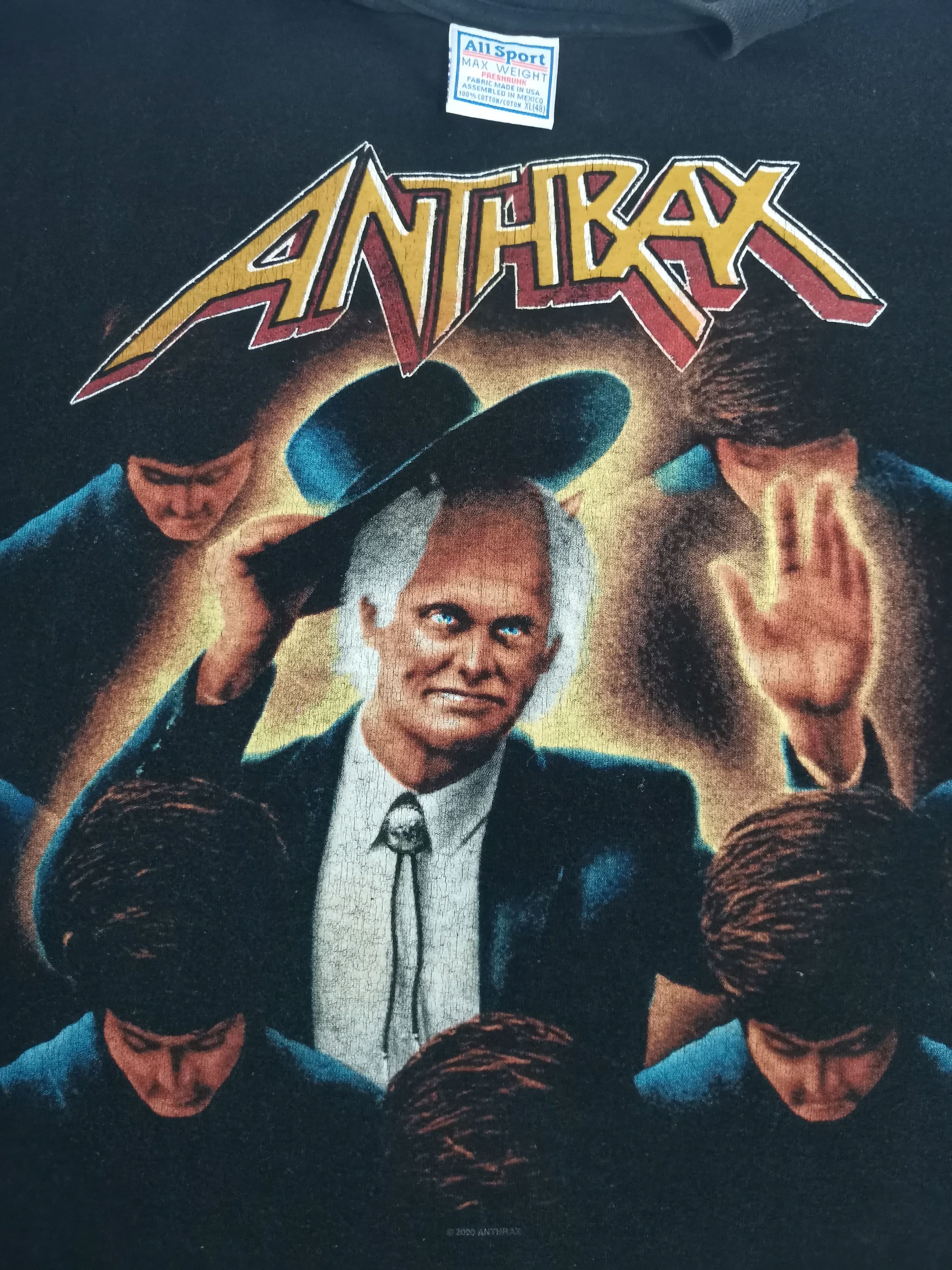 image of Band Tees x Rock Band Vintage Anthrax Bee Line Across America Band Tee Metallica in Black (Size XL)