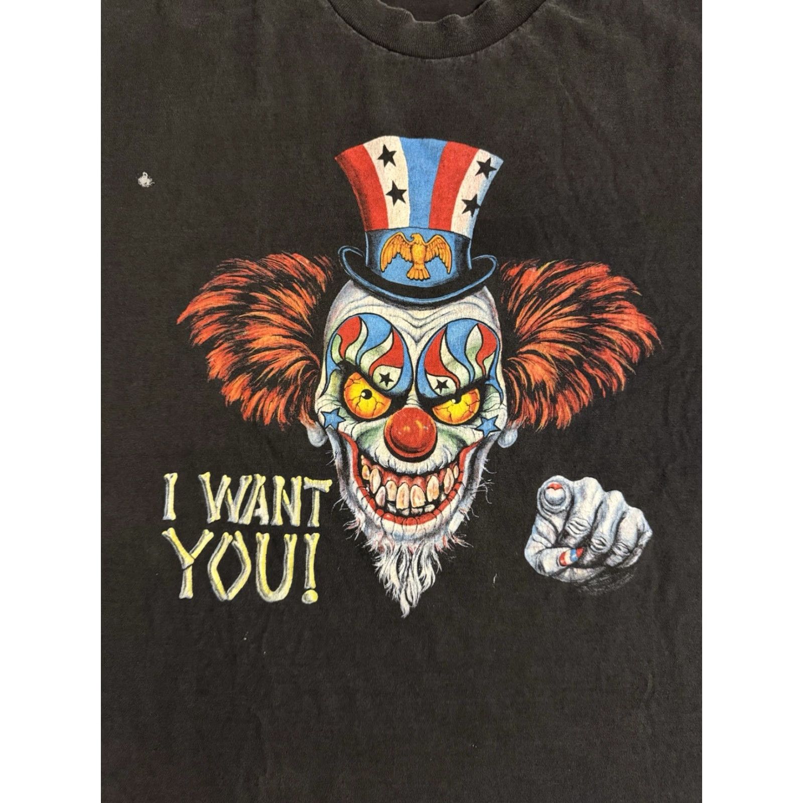 Hanes VINTAGE 2000 Laconia Motorcycle Races Evil Clown Uncle Sam I Want You T Shirt 2X Size US XL / EU 56 / 4 - 2 Thumbnail