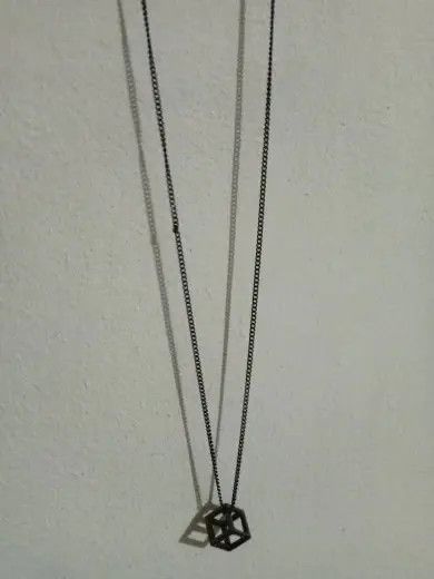 Jewelry Hollow Cube Pendant Necklaces 🔥🔥🔥 Size ONE SIZE - 2 Thumbnail
