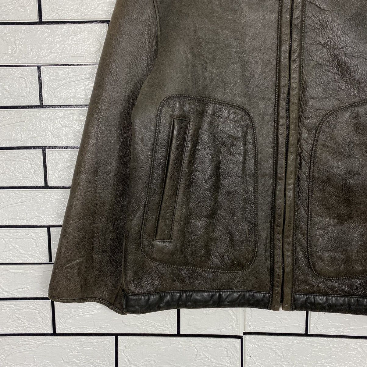 Hugo Boss 🔥VINTAGE LEATHER JACKET HUGO BOSS SHEARLING BLANKET Size US S / EU 44-46 / 1 - 4 Thumbnail