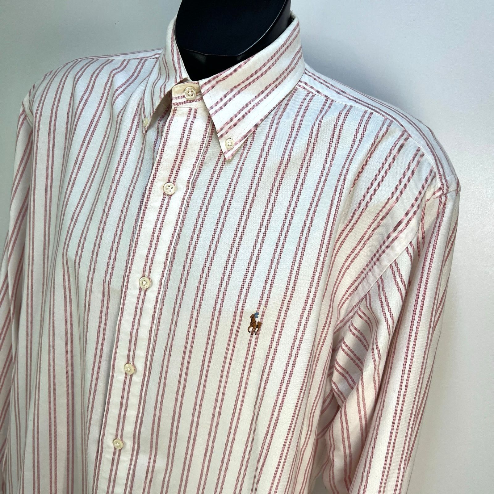 Ralph Lauren × Vintage Vintage Ralph Lauren Yarmouth Stripe Button Down Shirt Size US L / EU 52-54 / 3 - 2 Thumbnail