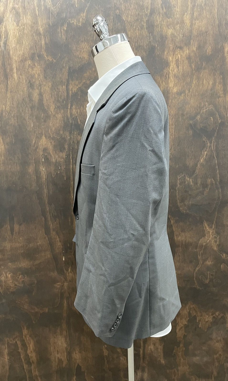 Burberry × Vintage Windowpane Check Wool Suit Size 42R - 4 Thumbnail