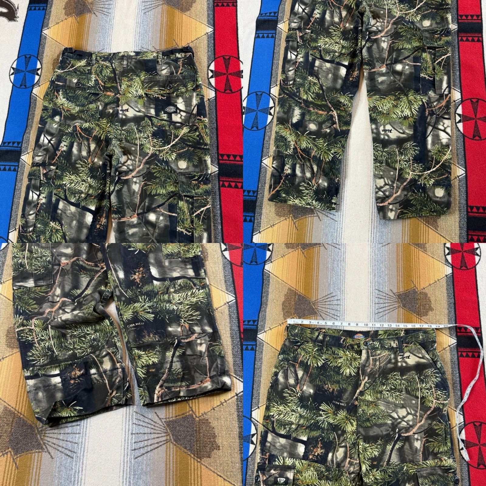 Dickies VINTAGE Dickies Camouflage Cargo Pants Men 38x27 Regular Black 90s Hunting Outdoor Camo Camouflage Pants Mens Size US 38 / EU 54 - 8 Thumbnail
