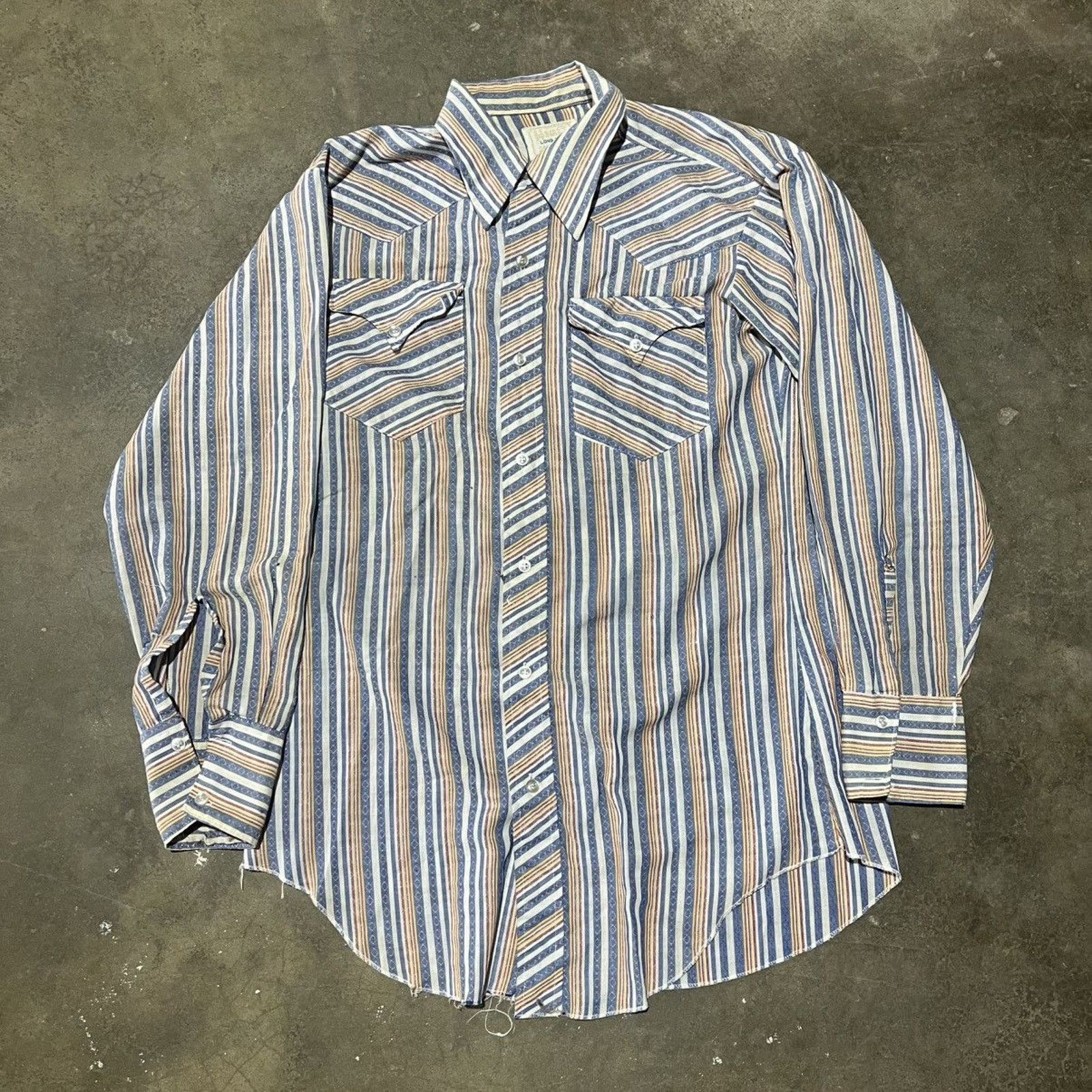 Vintage Vintage 60s H-Bar-C Blue Striped Western Button Up Shirt Size US M / EU 48-50 / 2 - 1 Thumbnail