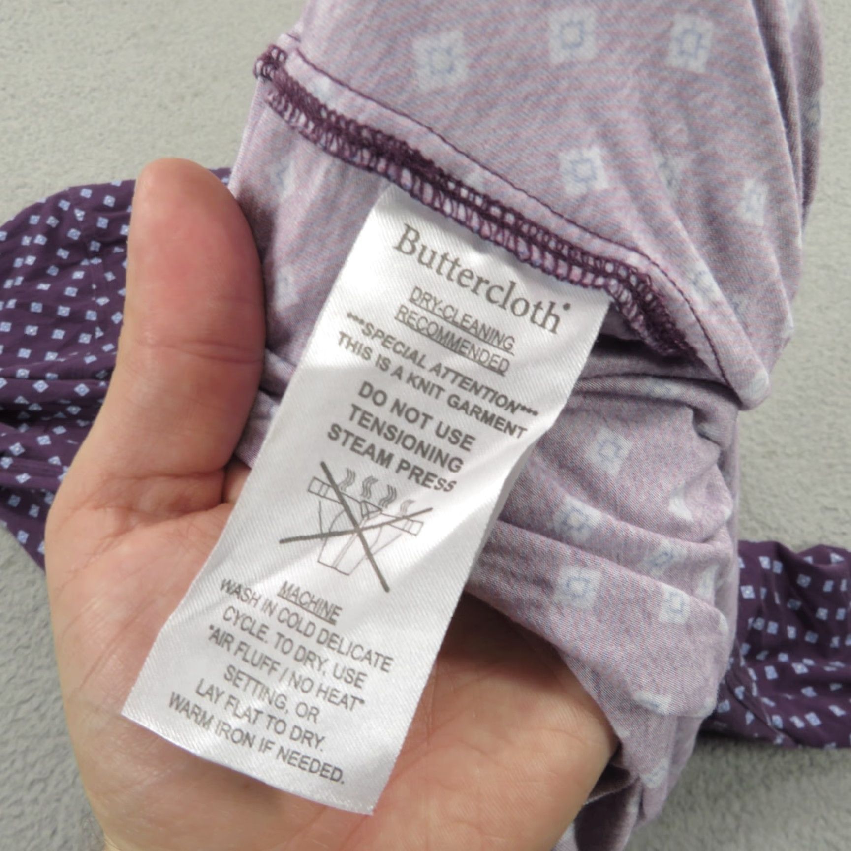 Vintage Buttercloth Shirt Mens 3XL Purple Cotton Performance Cooling Button-Up Classic Modern Geometric Pocket? (No pocket specified) Size US XXL / EU 58 / 5 - 4 Thumbnail