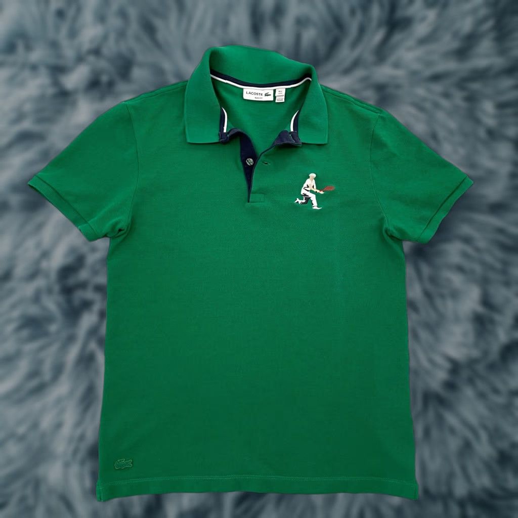 Lacoste Lacoste Shirt Adult Medium Yucca Green Tennis Embroidered Polo Mens 4 Slim Fit Size US M / EU 48-50 / 2 - 1 Thumbnail