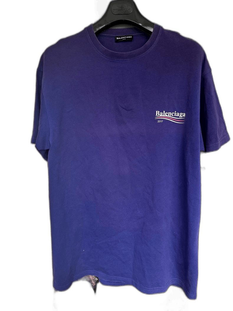 Balenciaga Balenciaga Blue Purple Wave Short Sleeve Shirt-2506 Size US XS / EU 42 / 0 - 1 Thumbnail