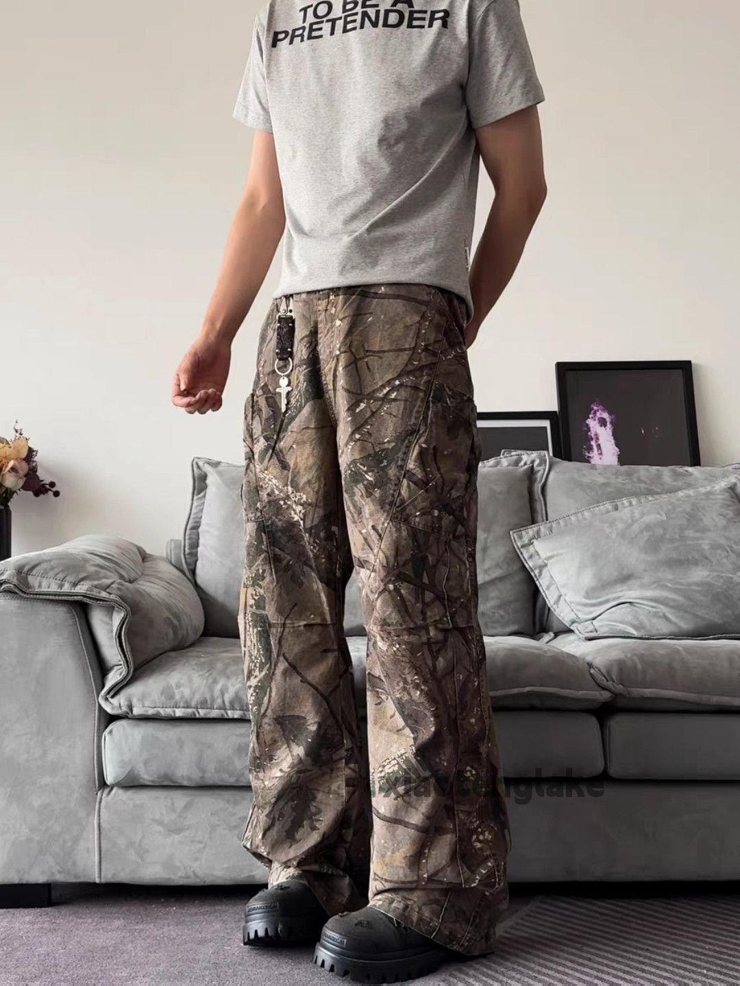Designer × Japanese Brand × Vintage Unisex washed workwear carpenter real tree camo pants Size US 36 / EU 52 - 2 Thumbnail