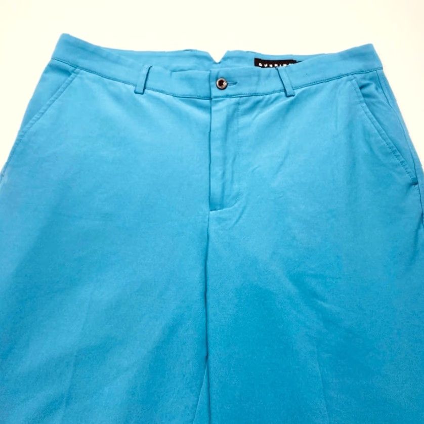 Vintage Dunning Pants Men Blue 34x30 Flat Front Pockets Performance Polyester Spandex Casual Straight Leg Vintage No Size US 34 / EU 50 - 2 Thumbnail