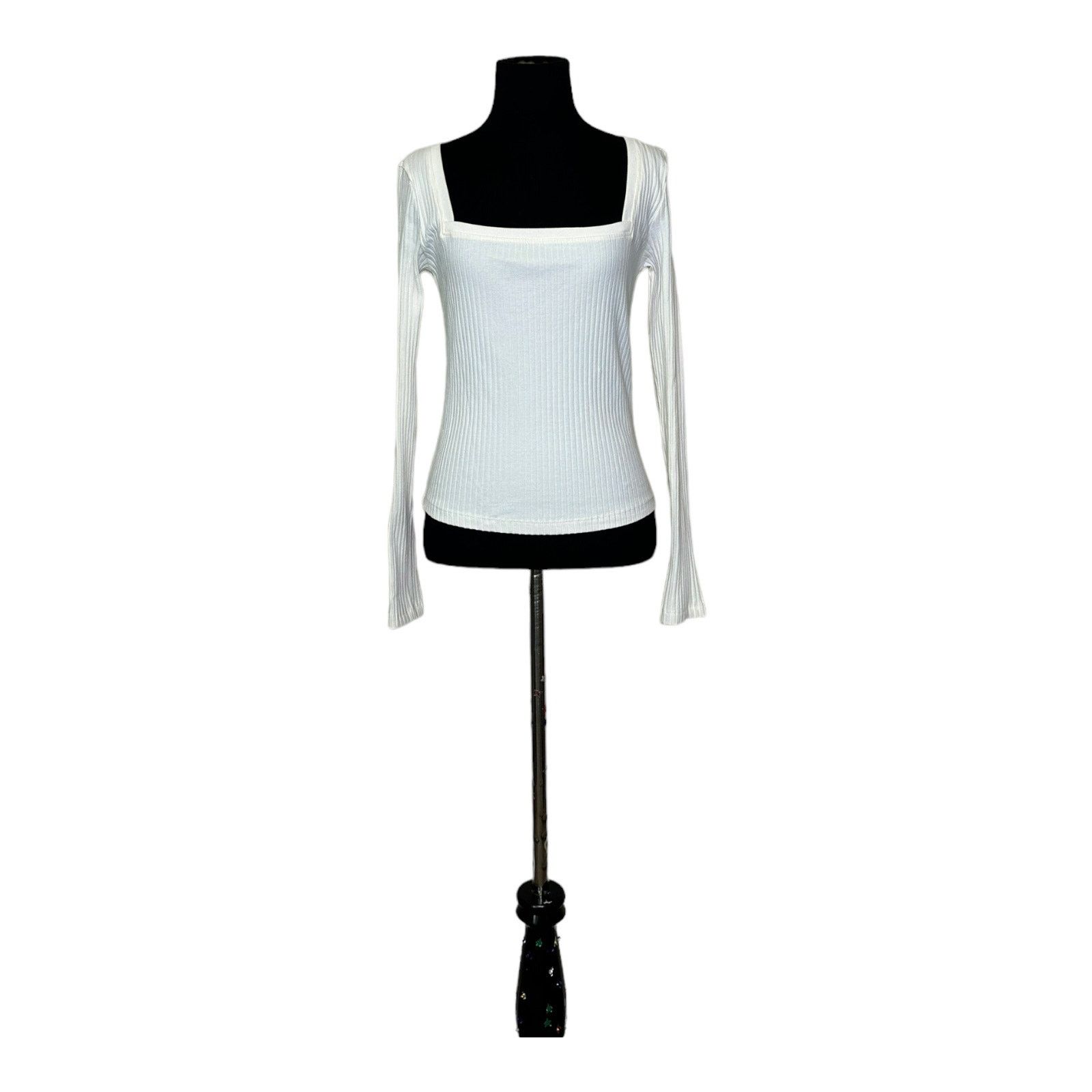 Zara ZARA creamy white long sleeves square neck sweater size M Size M / US 6-8 / IT 42-44 - 10 Thumbnail
