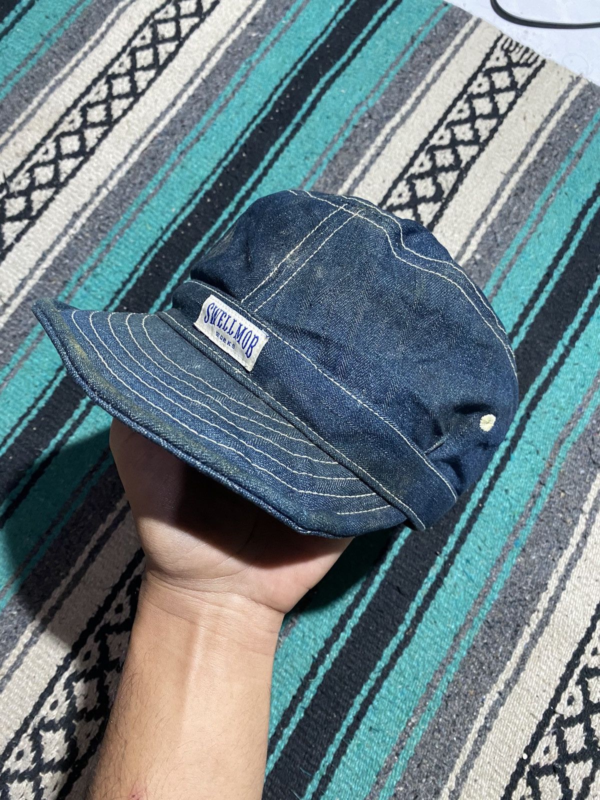 Japanese Brand 1990 Swellmob - Denim Work Cap Size ONE SIZE - 1 Thumbnail
