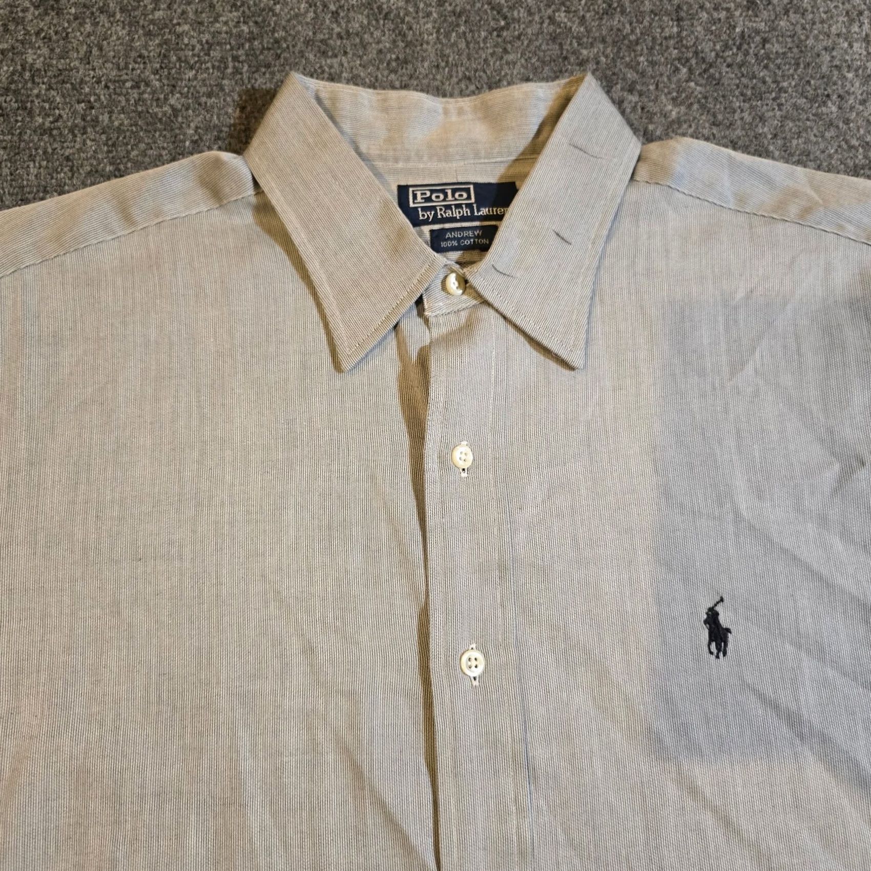 Polo Ralph Lauren Polo Ralph Lauren Shirt Mens 16.5 Gray Button-Front Classic Fit Long Sleeve Size US XL / EU 56 / 4 - 2 Thumbnail