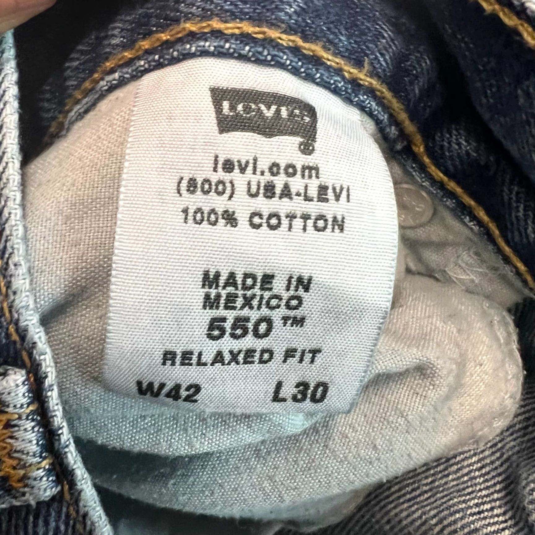 Levi's Levi's Jeans 550 Relaxed Fit Denim Blue Straight Leg 42 Men's Regular 42X30 Red Tag Size US 42 / EU 58 - 7 Thumbnail