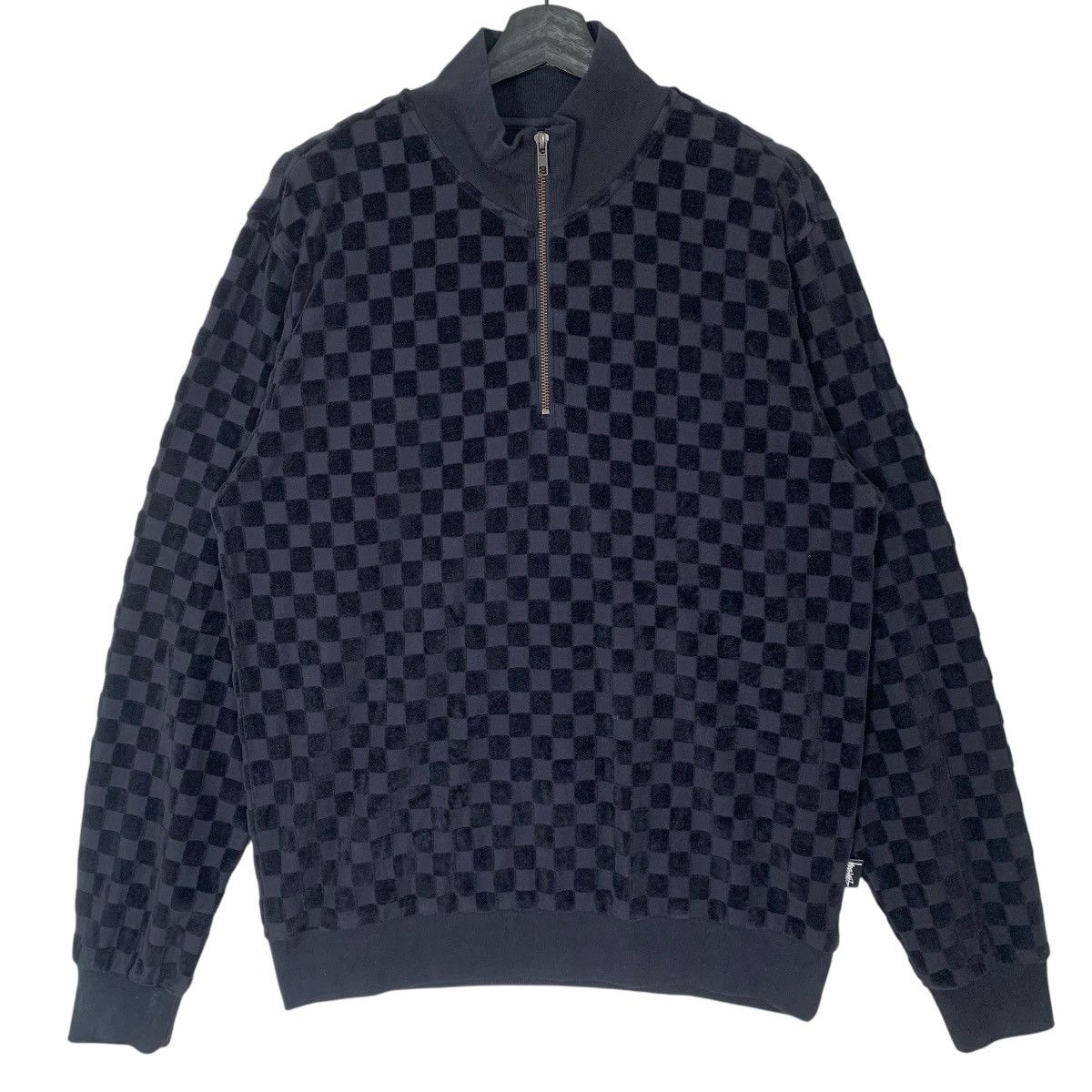 Stussy Stussy Clothing Velvet Black Check StreetWear Sweatshirt Size US M / EU 48-50 / 2 - 2 Thumbnail