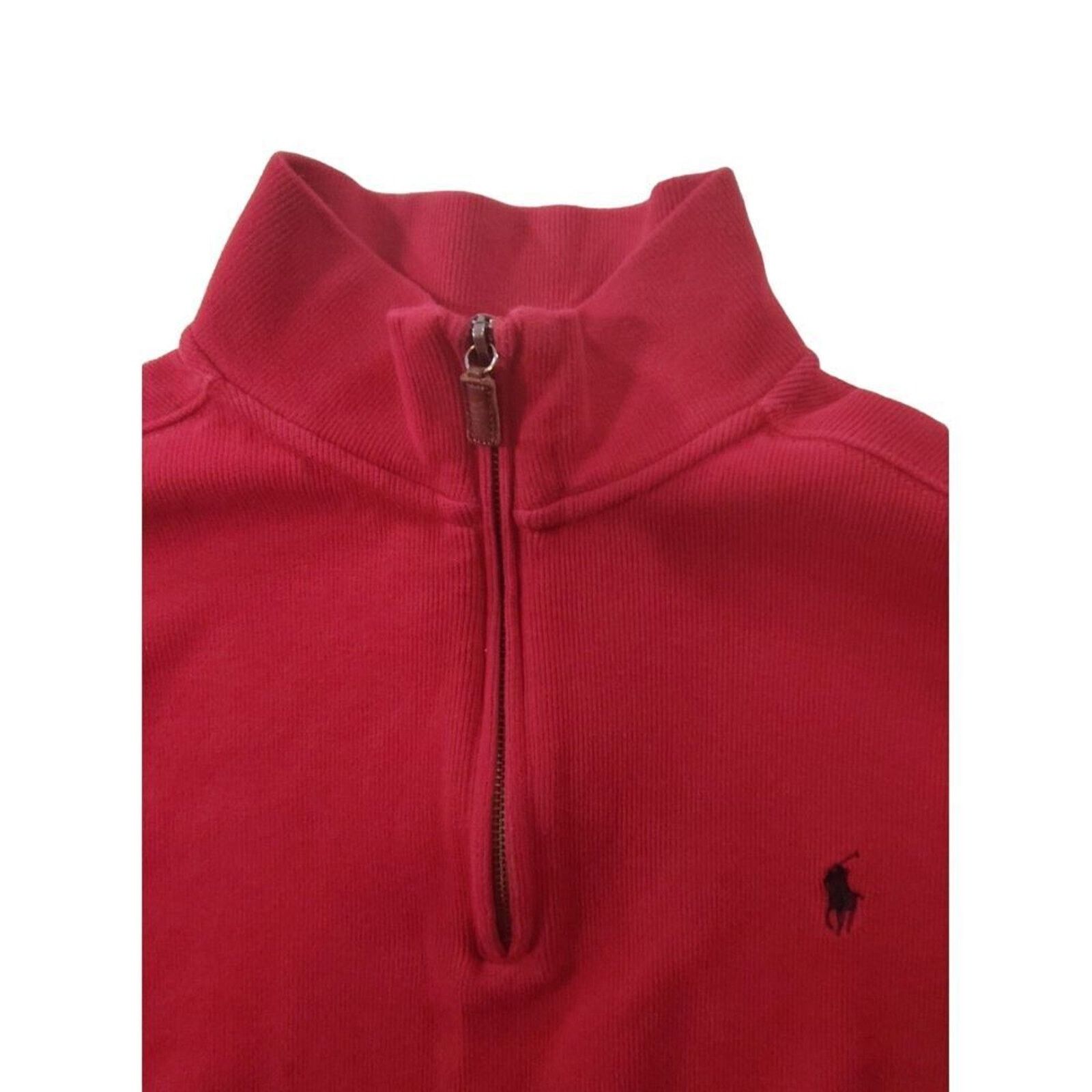 VTG Polo Ralph Lauren Pullover 1/4 Zip Pullover Mens XL Red