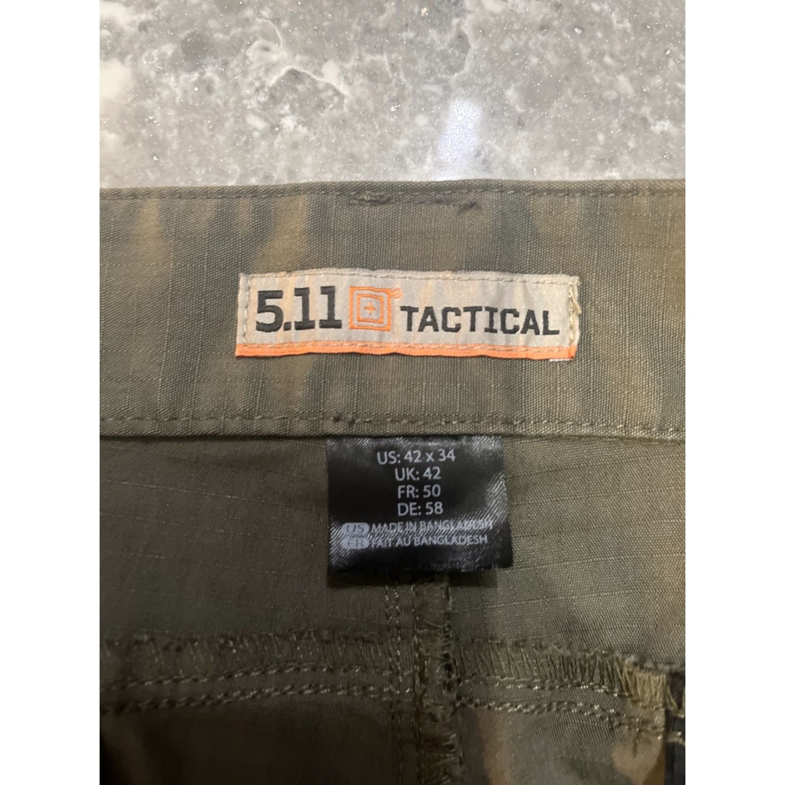 Vintage 5.11 Tactical Taclite Pants Cargo Olive Green 42x34 Men Regular Straight Pockets Belt Loops Zip Cotton Polyester Ripstop Military Utility Size US 42 / EU 58 - 5 Thumbnail