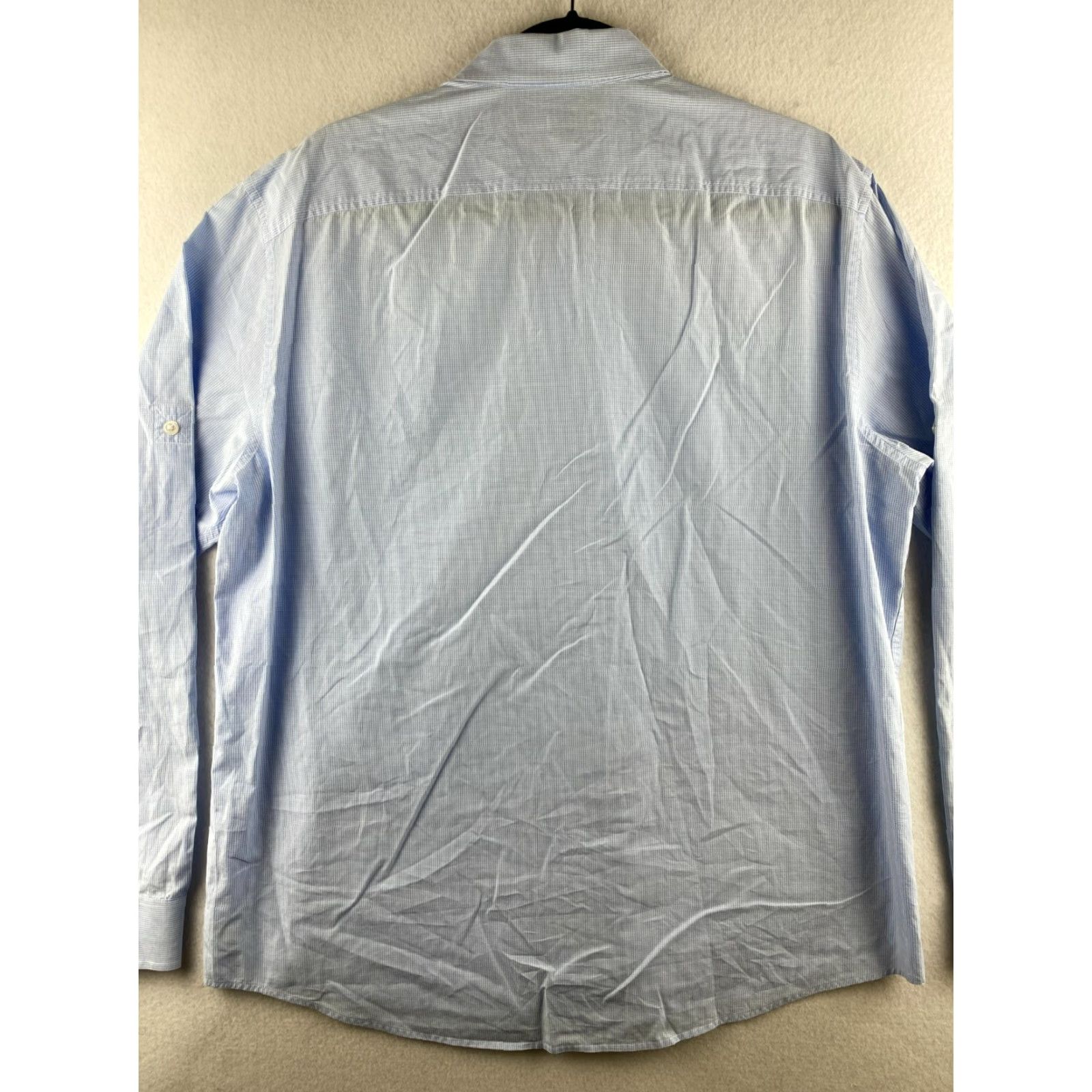 Michael Kors Michael Kors Shirt Mens XL Blue Button-Up Long Sleeve Pockets Checkered Cotton Size US XL / EU 56 / 4 - 7 Thumbnail