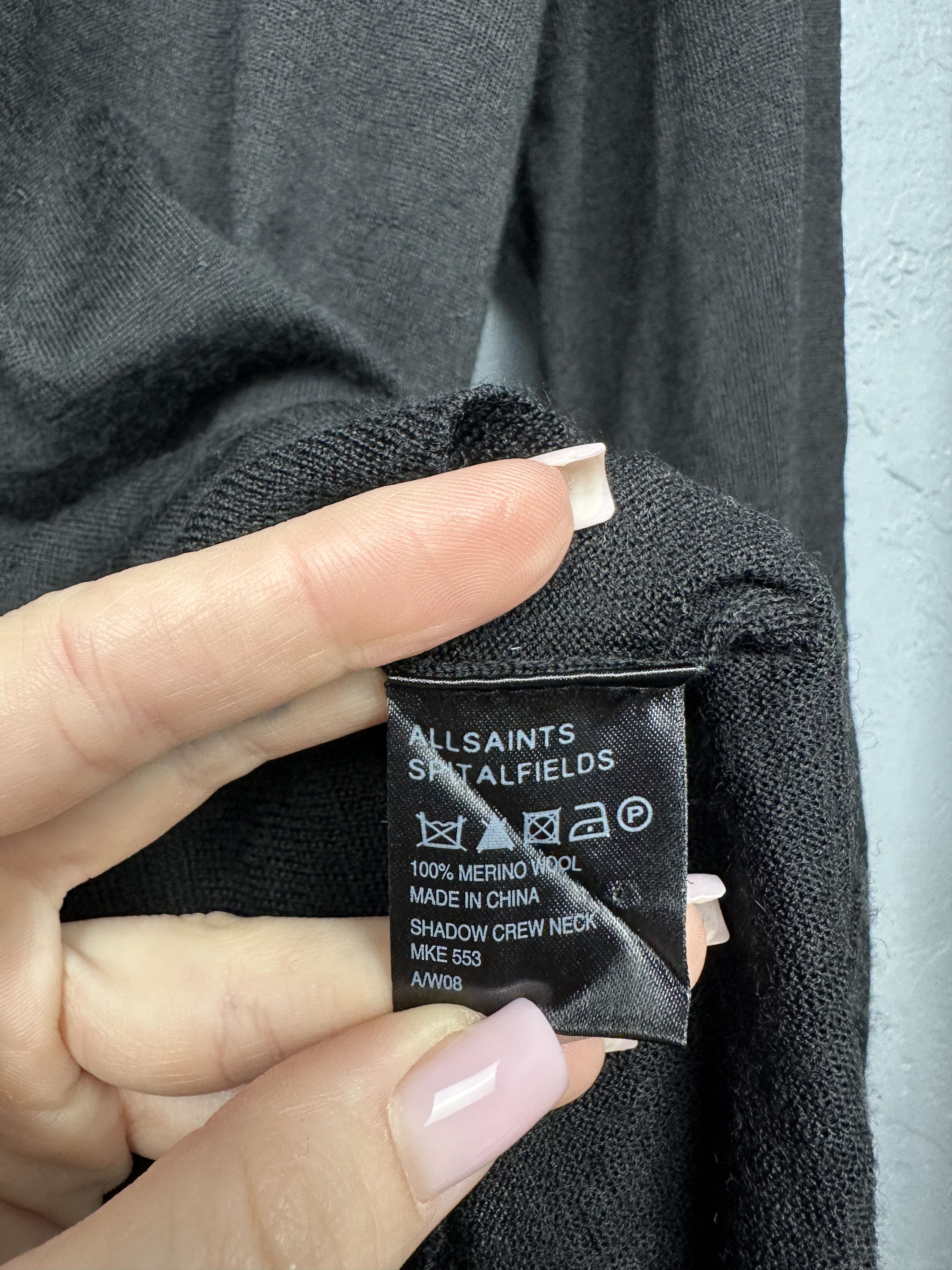 Allsaints AllSaints Mens Shadow Merino Wool Crew Neck Sweater Size US XL / EU 56 / 4 - 5 Thumbnail