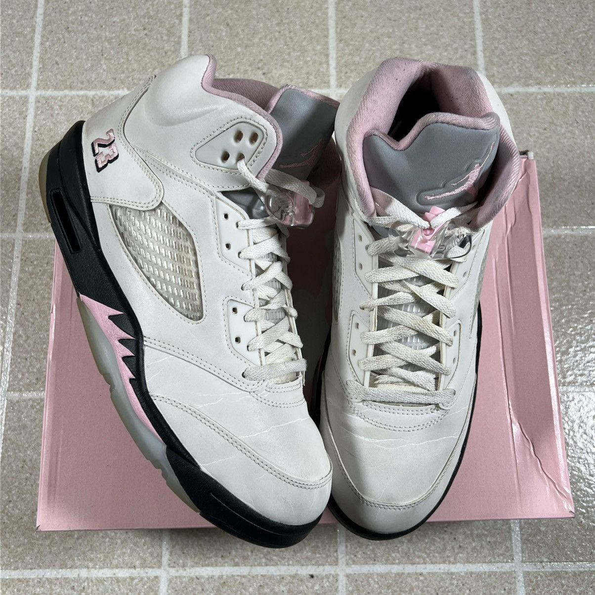 Jordan Brand Air Jordan 5 Men's Retro White/Medium Pink-Black Size 11.5 Size US 11.5 / EU 44-45 - 1 Thumbnail