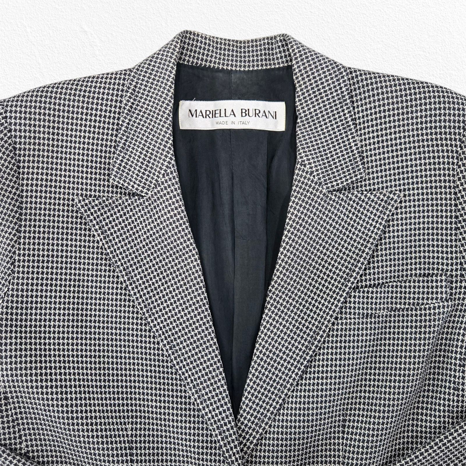 Vintage Vintage Mariella Burani Houndstooth Longline Blazer Size 4 Size S / US 4 / IT 40 - 3 Thumbnail