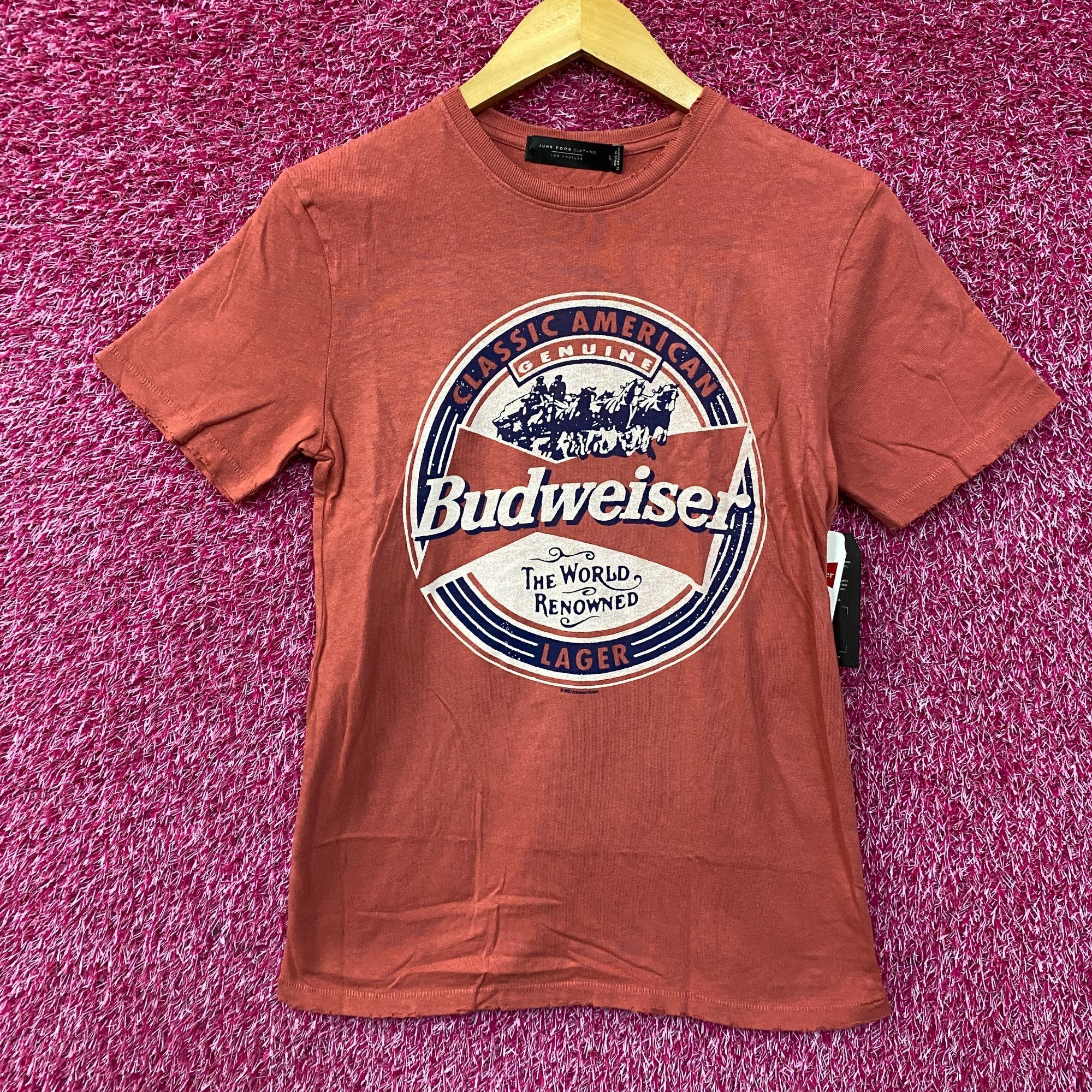 Junk Food Budweiser World Renowned Classic American Lager T-shirt size Size US XS / EU 42 / 0 - 1 Thumbnail
