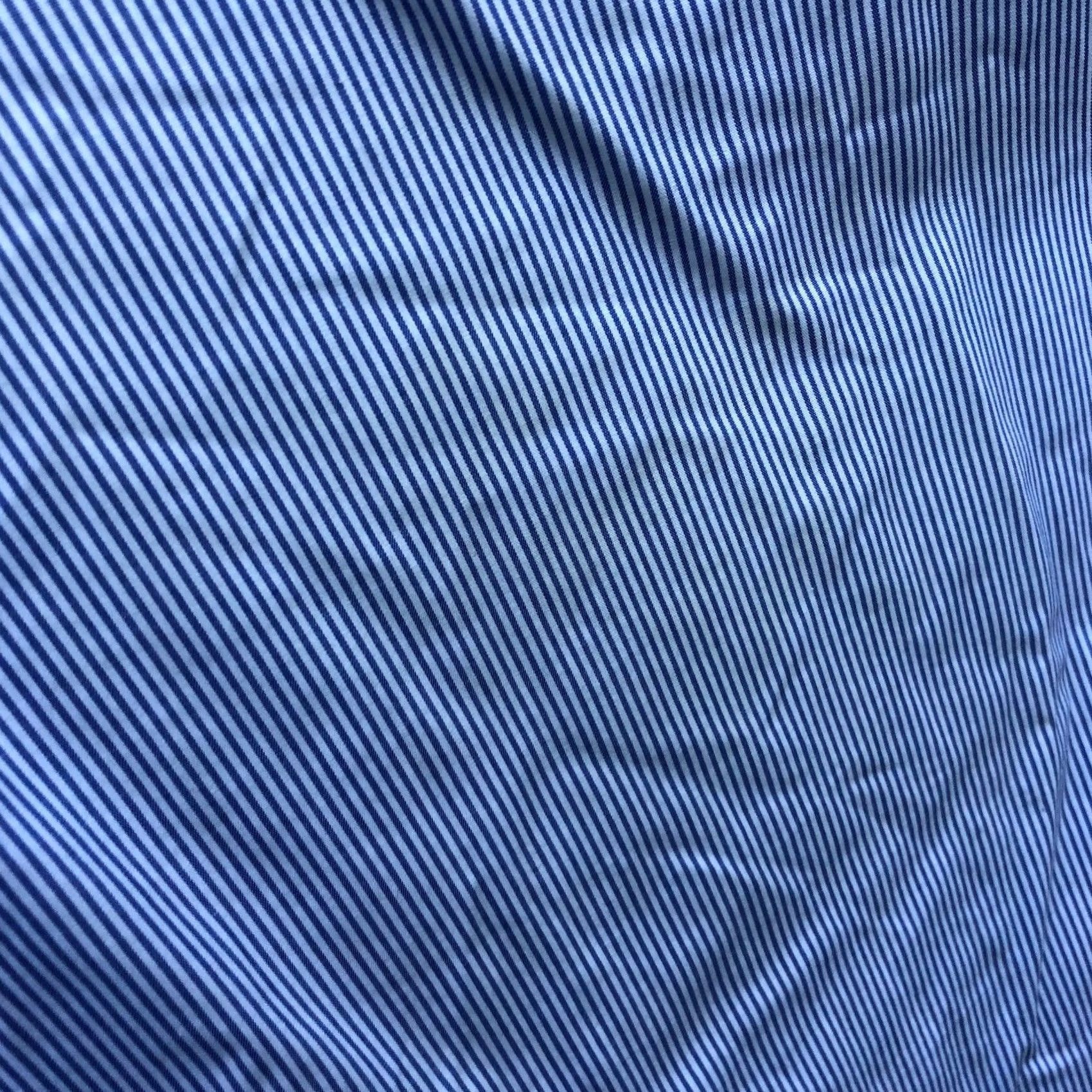 Banana Republic Banana Republic Button Down Dress Shirt Mens LG Non Iron Striped Shirt Adults Large Blue Mens Size 42R - 8 Thumbnail