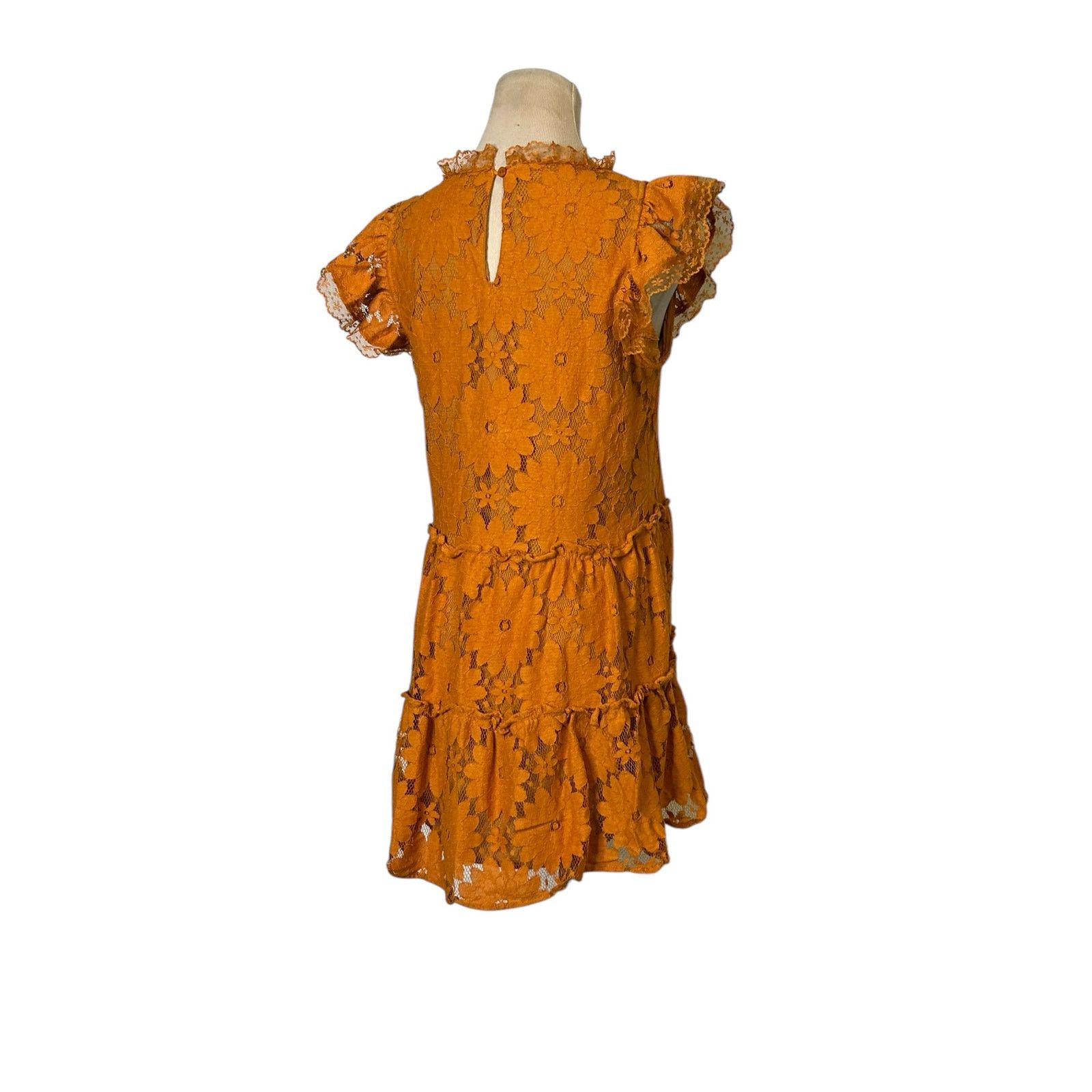 Anthropologie Blue Tassel gold floral lace tiered tunic mini dress size XS Size XS / US 0-2 / IT 36-38 - 8 Thumbnail
