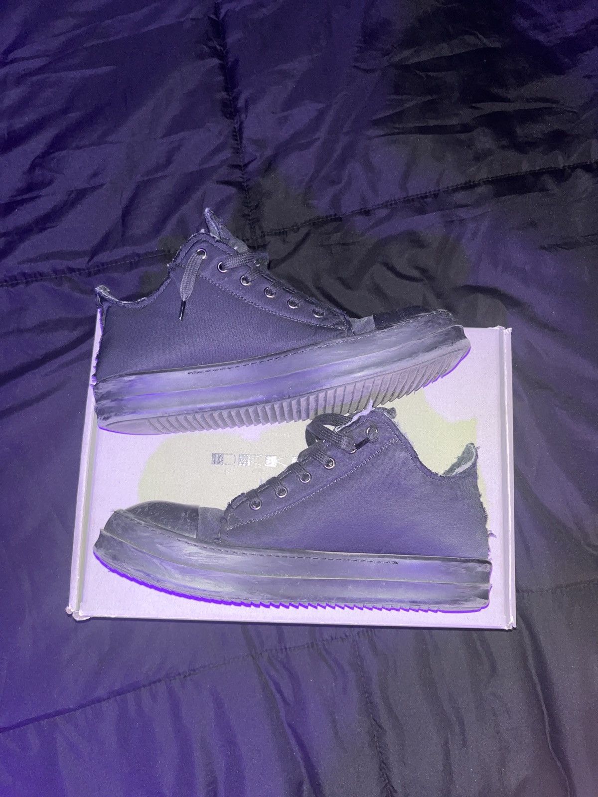 Rick Owens Drkshdw Rick Owens DrkShdw Triple Black Gethsemane Cotton Size US 9 / EU 42 - 2 Thumbnail