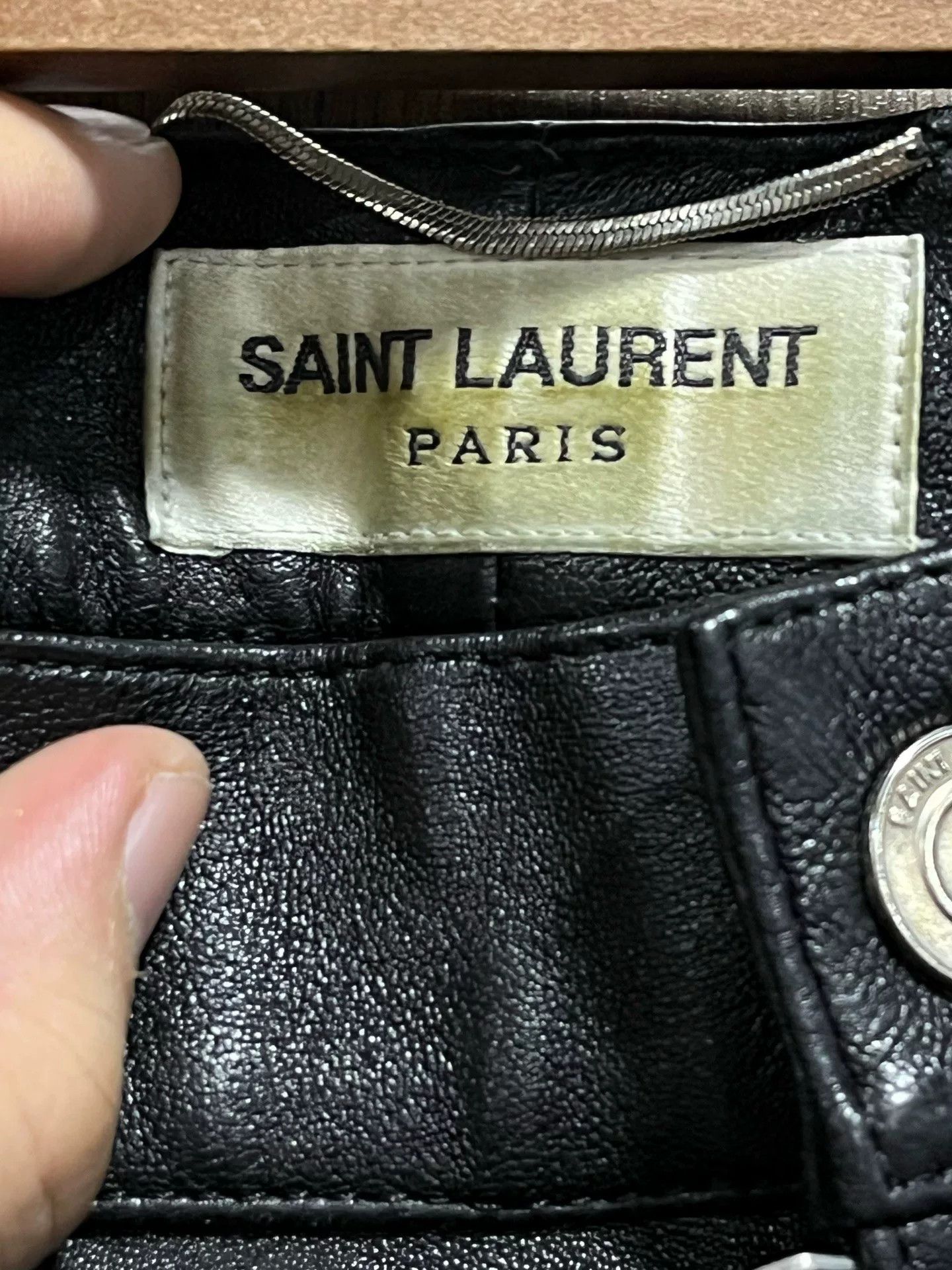 Saint Laurent Paris Saint Laurent Distressed Leather Pants Size US 34 / EU 50 - 3 Thumbnail