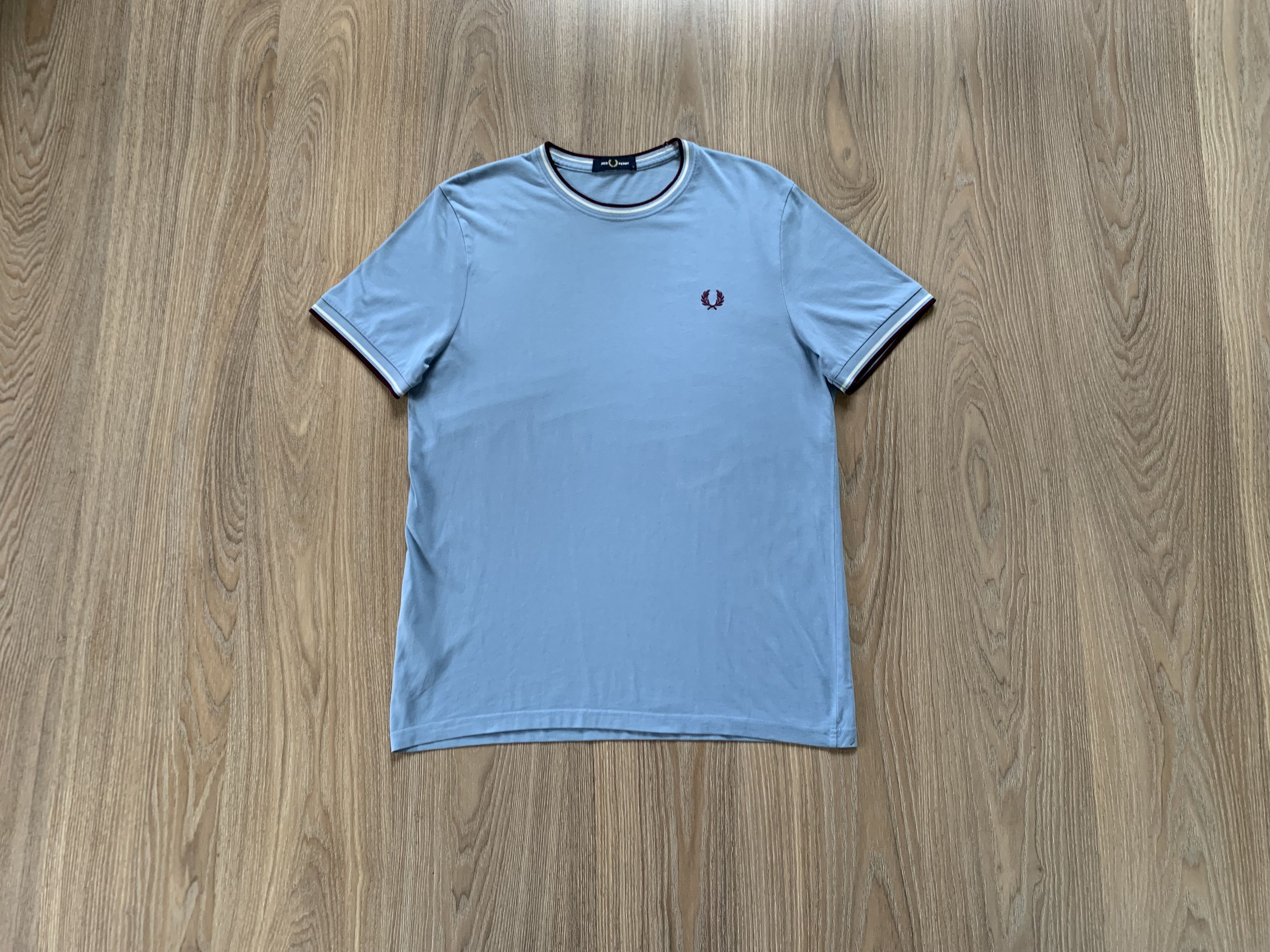 Fred Perry × Vintage Fred Perry Light Blue Cotton T Shirt Size US M / EU 48-50 / 2 - 9 Thumbnail
