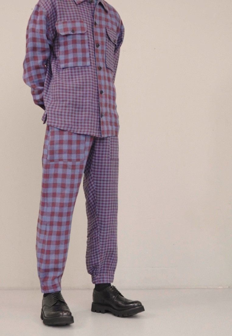 Henrik Vibskov !DS! SS22 Henrik Vibskov Mixed Purple Checks Shirt Size US L / EU 52-54 / 3 - 2 Thumbnail
