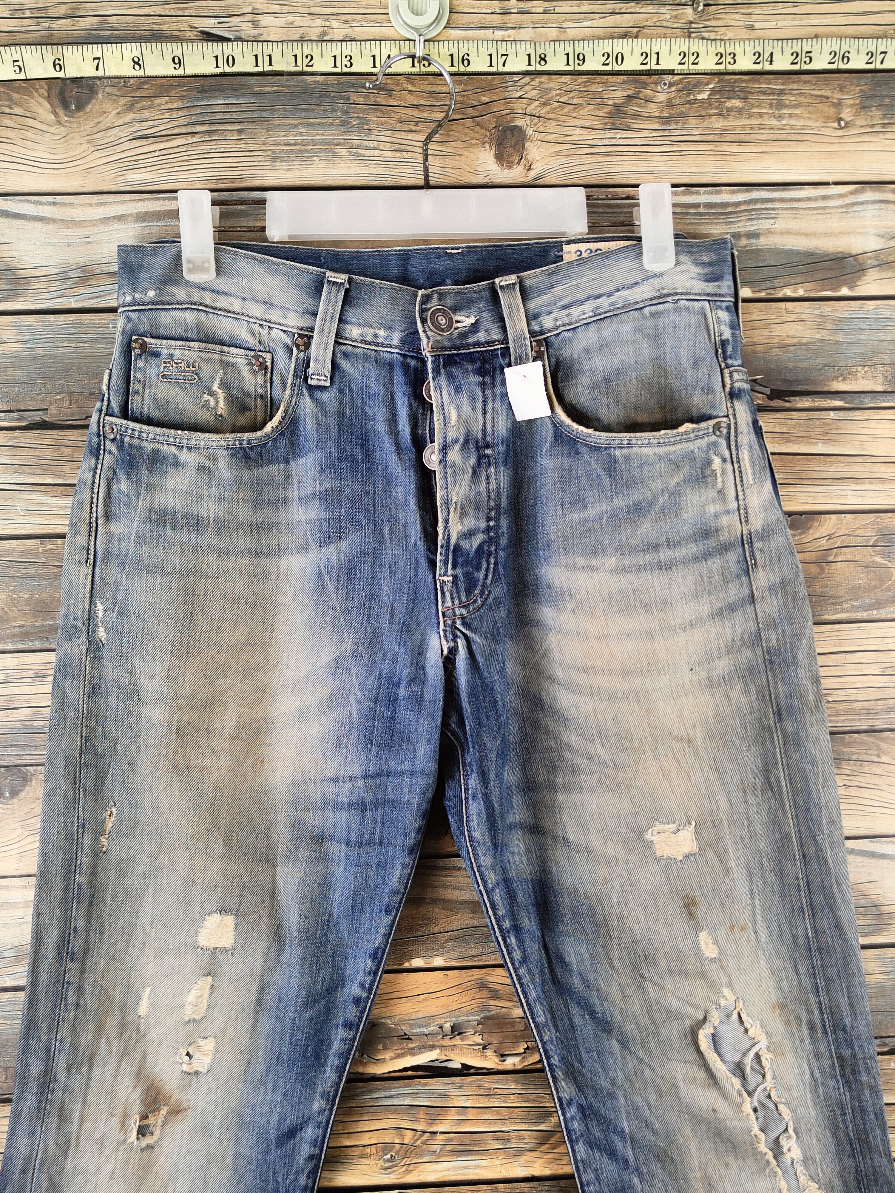 G-Star DL G-star Raw Blue Distressed Ripped Jeans #46-963 Size US 31 - 2 Thumbnail