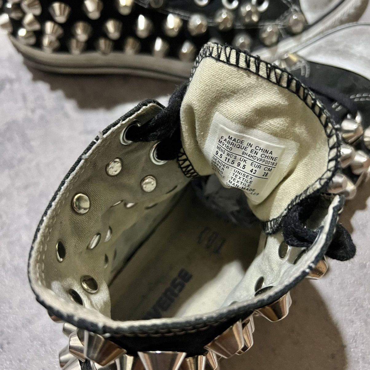 Japanese Brand Custom Studded Converse Chuck Taylor Hi Alt Punk Style Hedi Size US 9.5 / EU 42-43 - 6 Thumbnail