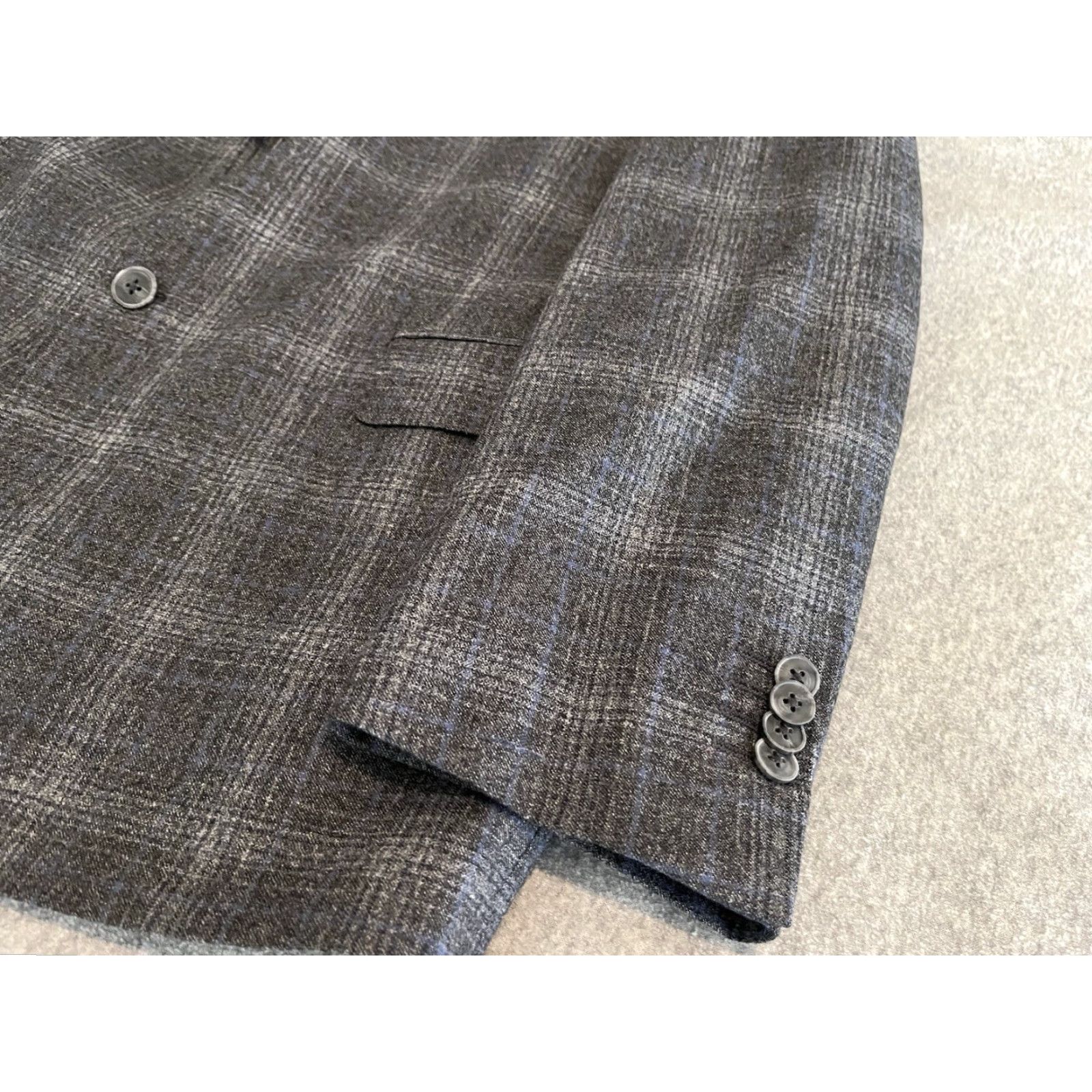 Joseph Abboud Joseph Abboud Heritage Plaid Wool Blazer Sport Coat Blazer Mens 46R Gray Blue 2 Button Regular Coat Jacket Size 46R - 6 Thumbnail