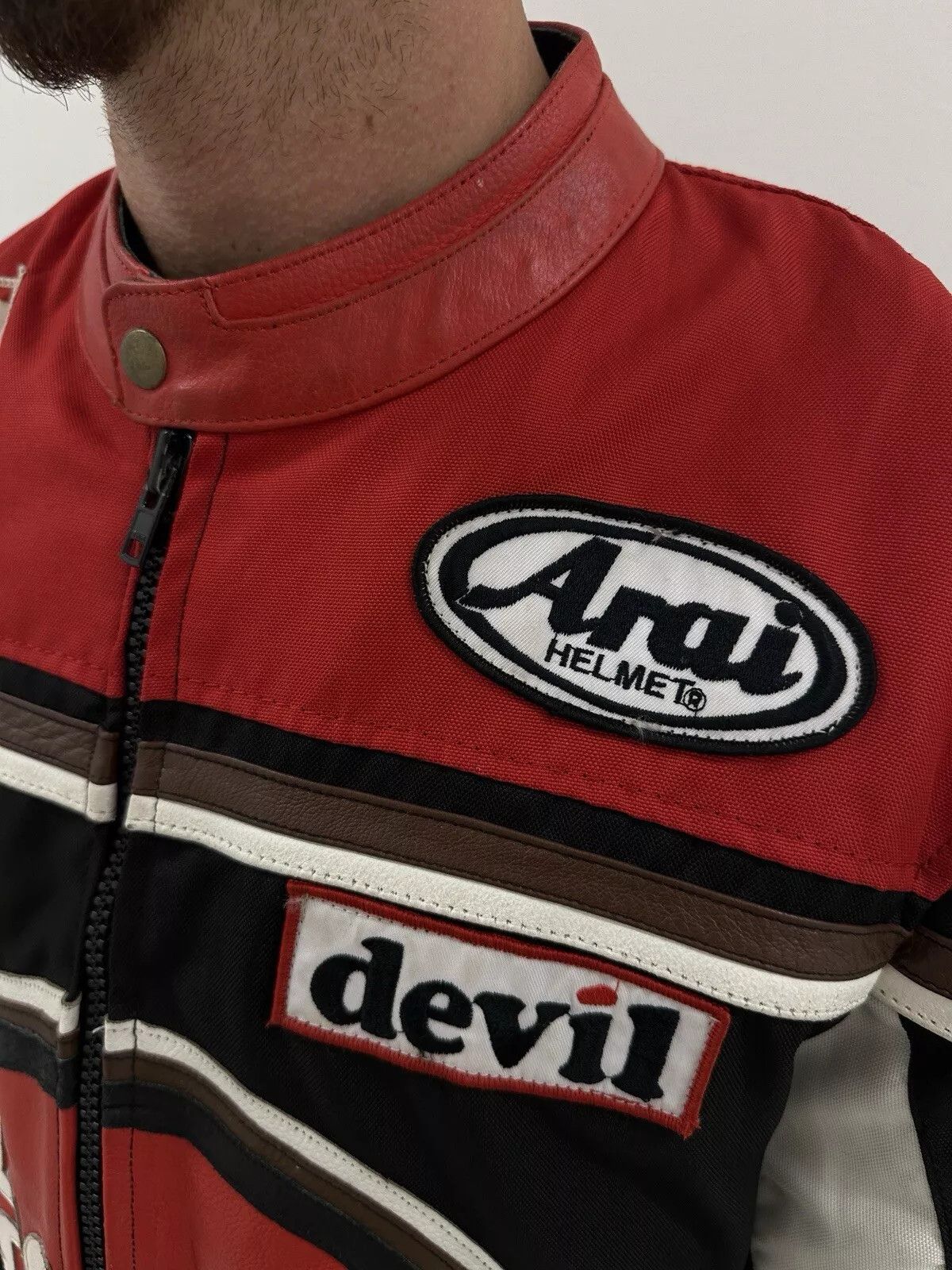 Vintage Vintage 2000s Y2K Lucky Strike Racing Moto Leather Jacket Size US L / EU 52-54 / 3 - 8 Thumbnail