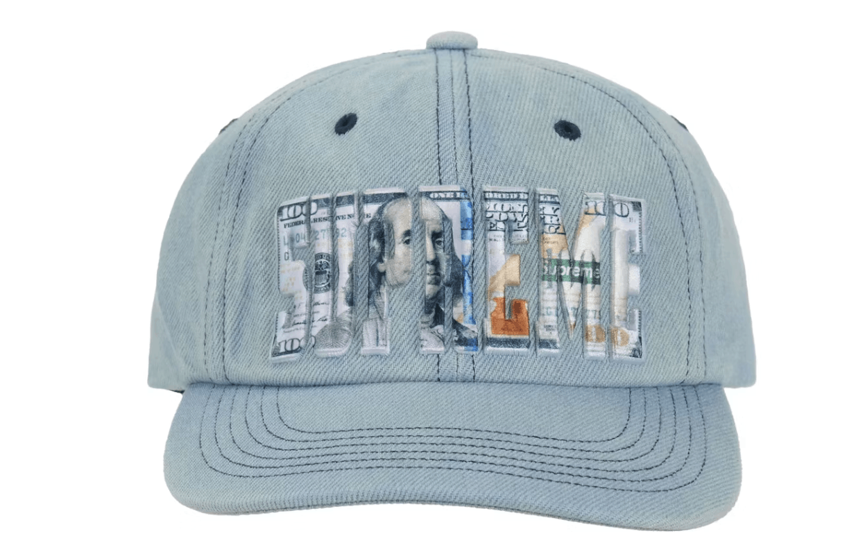 Supreme Supreme Embroidered Money Logo 6 Panel Hat Denim Adjustable Size ONE SIZE - 1 Thumbnail