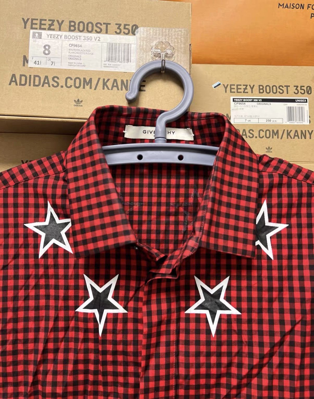 Givenchy Givenchy Red Plaid Long Sleeve Shirt with Star Motif J42 Size US M / EU 48-50 / 2 - 3 Thumbnail